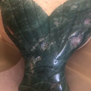 Green Mermaid Tail Figurine natural ocean jasper